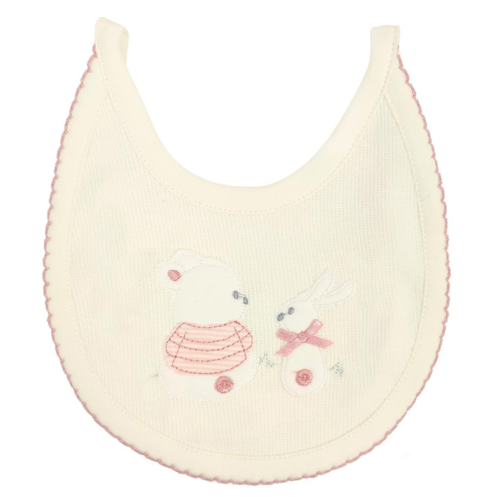 Conjunto Bebe - punto ingles - Amigos V2 - Crema-Palo rosa