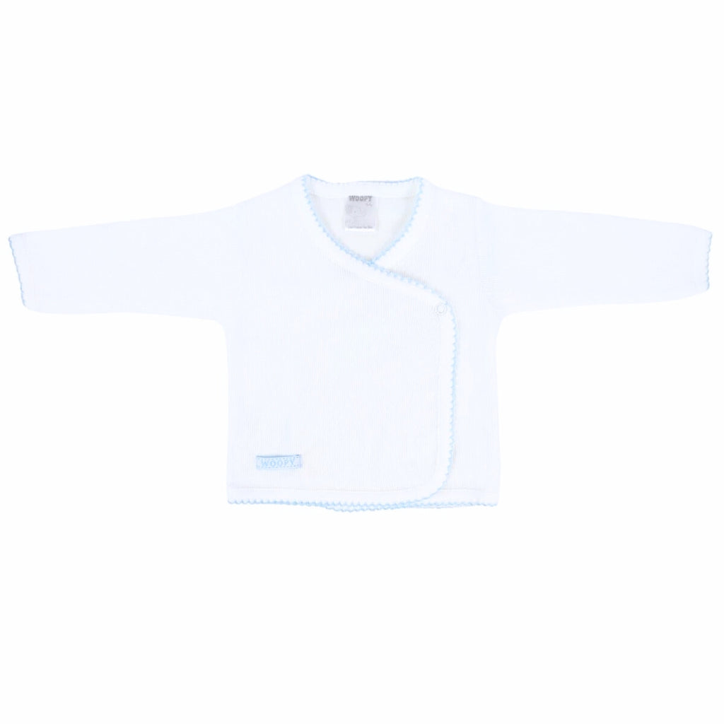 Conjunto Bebe - punto ingles - Amigos V2 - Blanco-Celeste