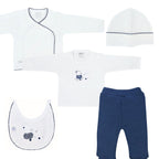 Conjunto Bebe - punto ingles - Amigos V2 - Blanco-Azul