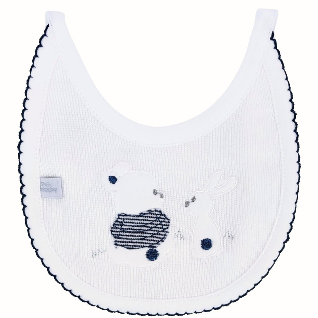 Conjunto Bebe - punto ingles - Amigos V2 - Blanco-Azul