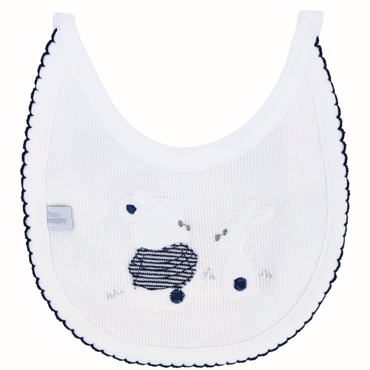 Conjunto Bebe - punto ingles - Amigos V2 - Blanco-Azul