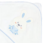Toalla baño bebé - Conejo - Blanco Celeste