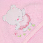 Toalla baño bebé - Osita Vestido - Rosado