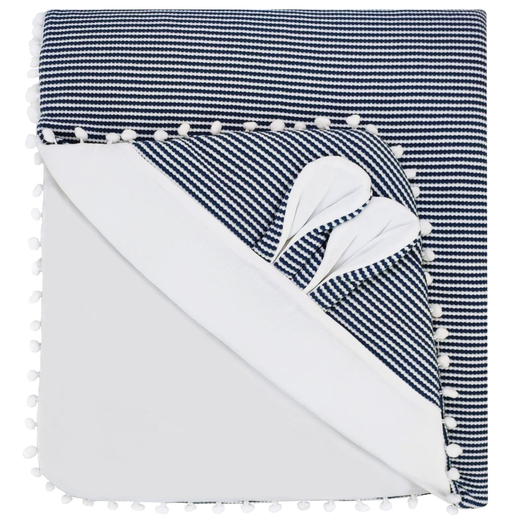 Colcha bebé acolchada - Orejitas - Azul noche