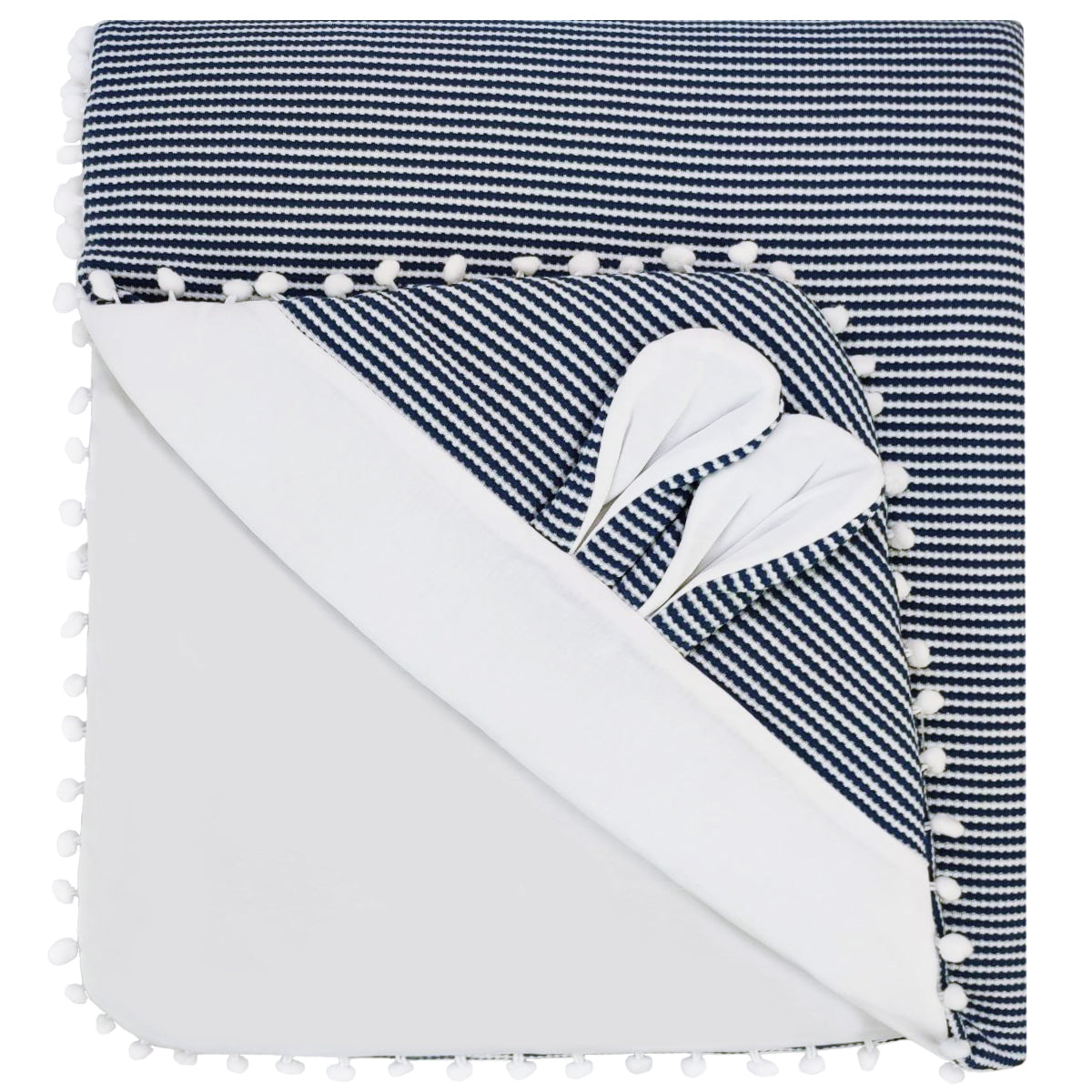 Colcha bebé acolchada - Orejitas - Azul noche