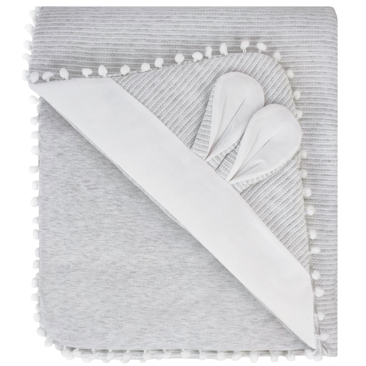 Colcha bebé acolchada - Orejitas - Plomo
