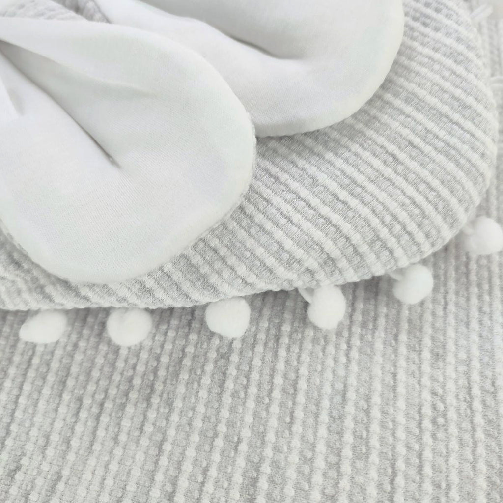 Colcha bebé acolchada - Orejitas - Plomo