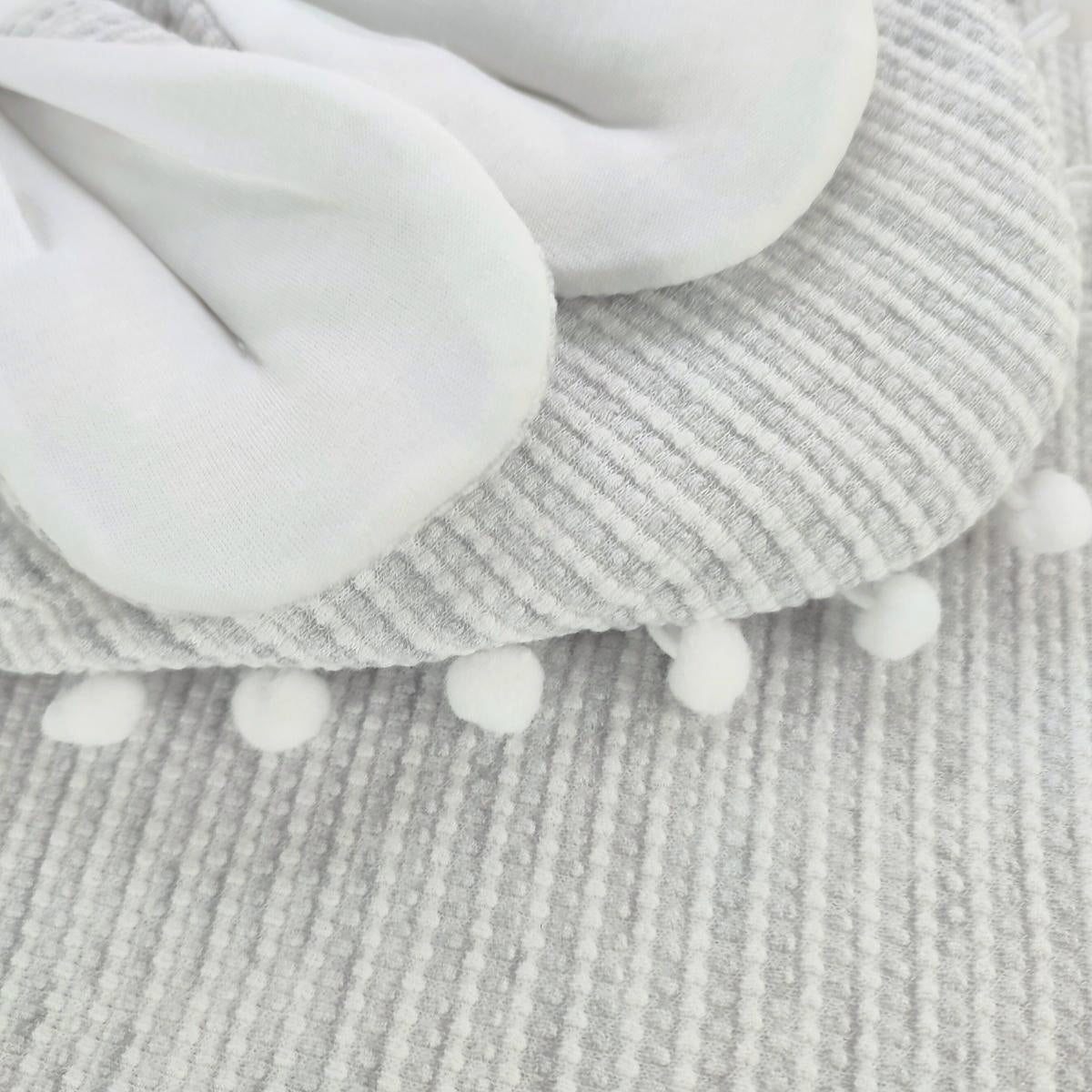 Colcha bebé acolchada - Orejitas - Plomo