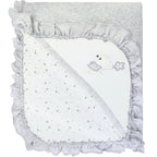 Colcha bebé acolchada Reversible - jacquard  - Osito Globo - Plomo