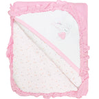 Colcha bebé acolchada Reversible - jacquard  - Conejita - Rosado