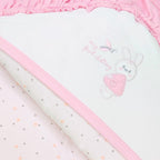 Colcha bebé acolchada Reversible - jacquard  - Conejita - Rosado