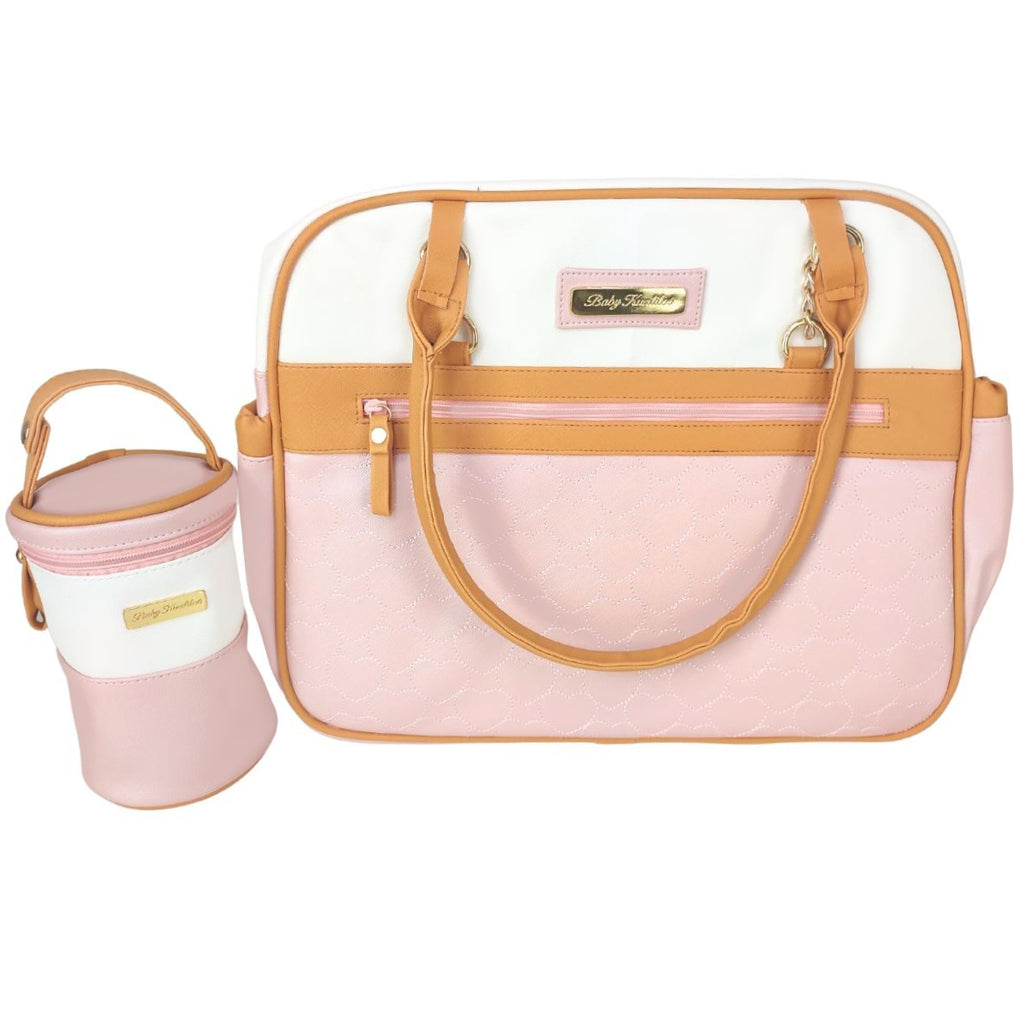 Bolso pañalera y portabiberon - Rosado - Milan