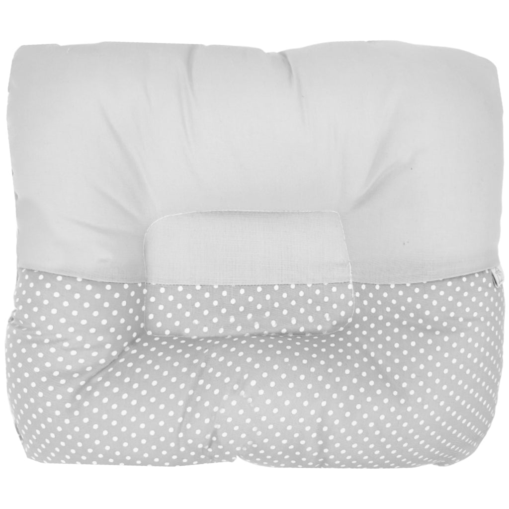 Almohada Anti Cabeza Plana Punto Blancos - Plomo