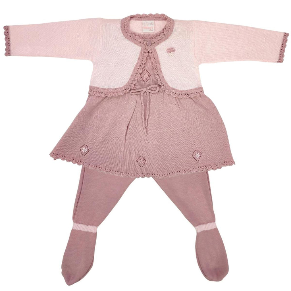 Conjunto Vestido Hilo - 3 piezas - Palo Rosa