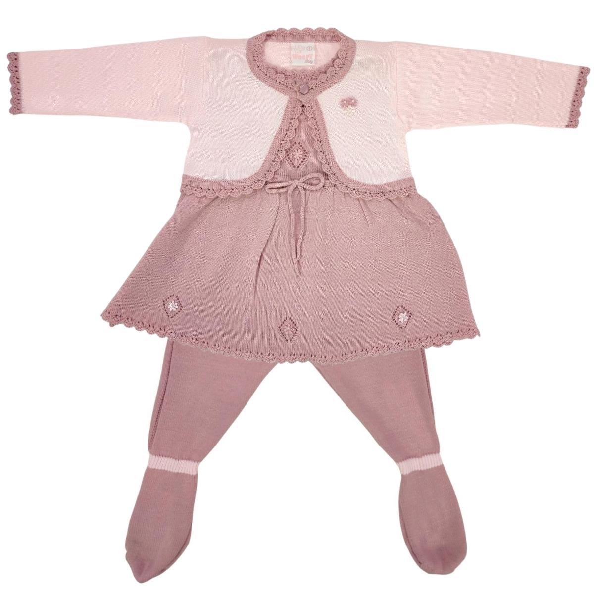 Conjunto Vestido Hilo - 3 piezas - Palo Rosa