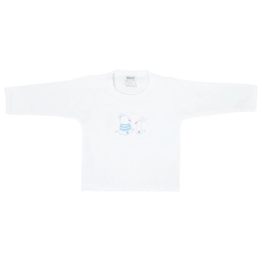 Conjunto Bebé - Jacquard - Amigos V2 - Blanco-Celeste