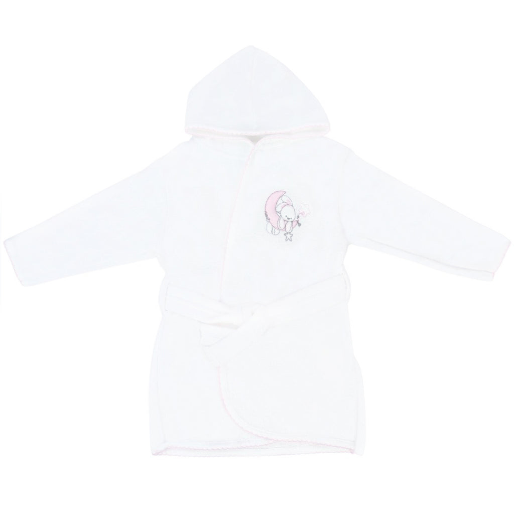 Salida de baño bebé - Coneja y Luna - Blanco - Rosado