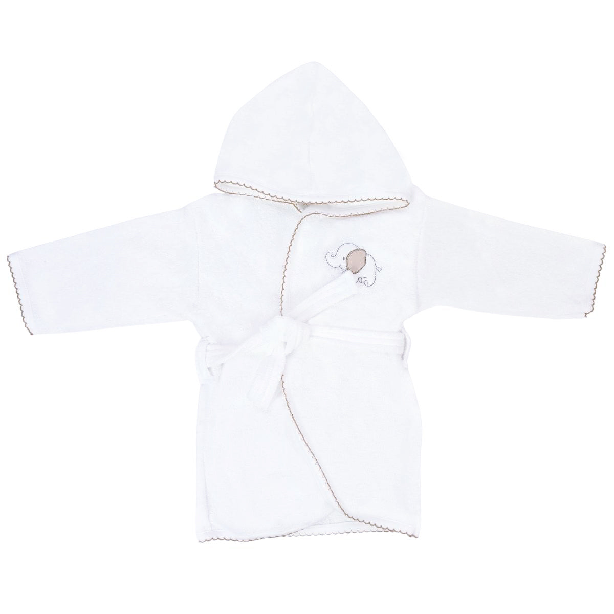 Salida de baño bebé - Elefante - Blanco - Beige