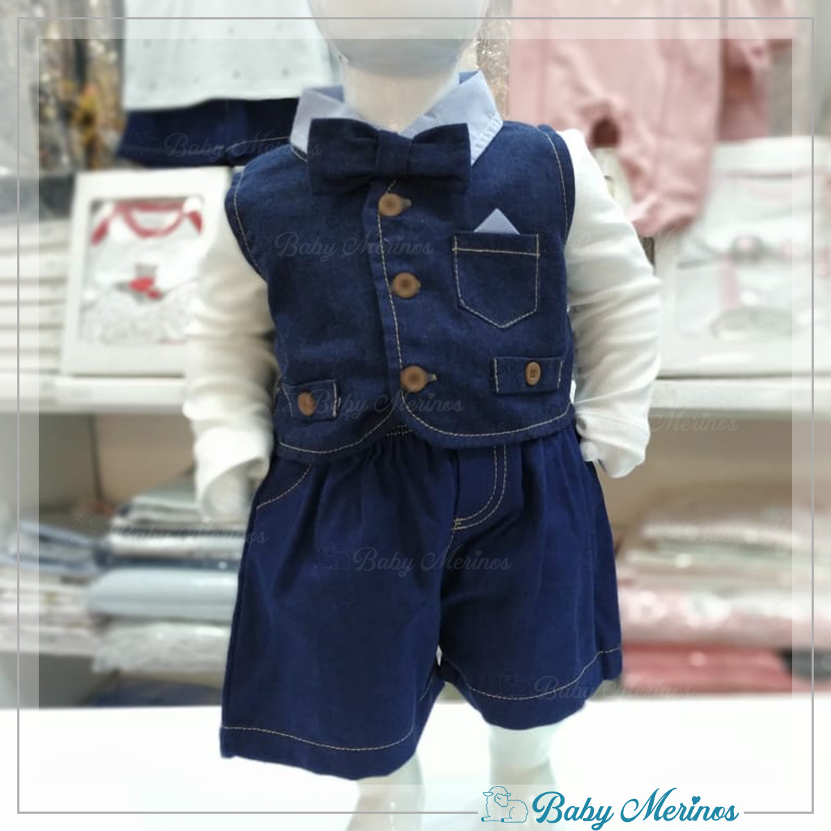 Conjunto bebé Michi con short - Azul