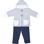 Conjunto bebé Algodon Jacquard - 2 piezas - Plomo
