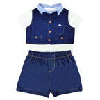 Conjunto bebé Michi con short - Azul