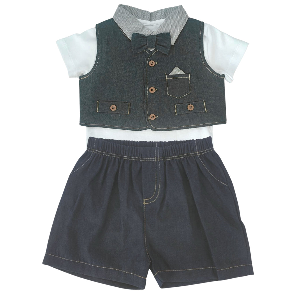 Conjunto bebé Michi con short - Azul Noche