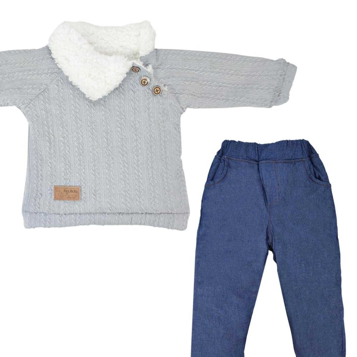 Conjunto Bebé - acolchado - Grizzy - Plomo