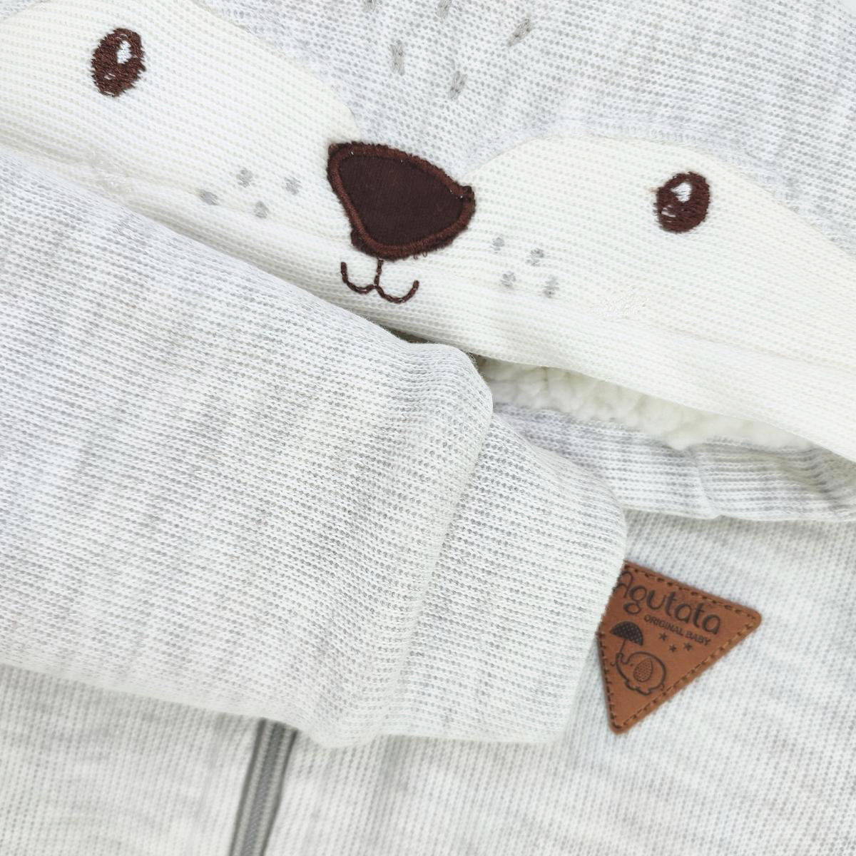 Conjunto Bebé - punto ingles - acolchado - Zorro - Plomo