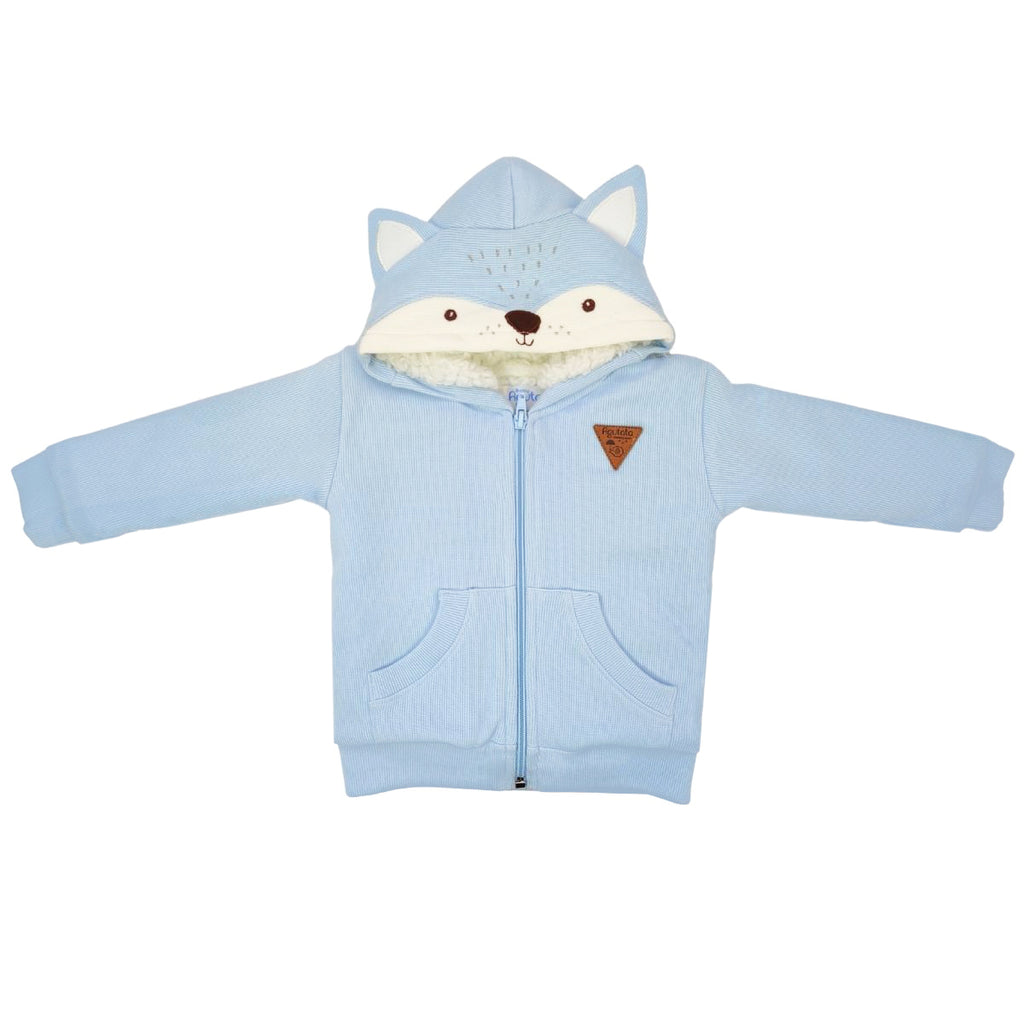 Conjunto Bebé - punto ingles - acolchado - Zorro - Celeste