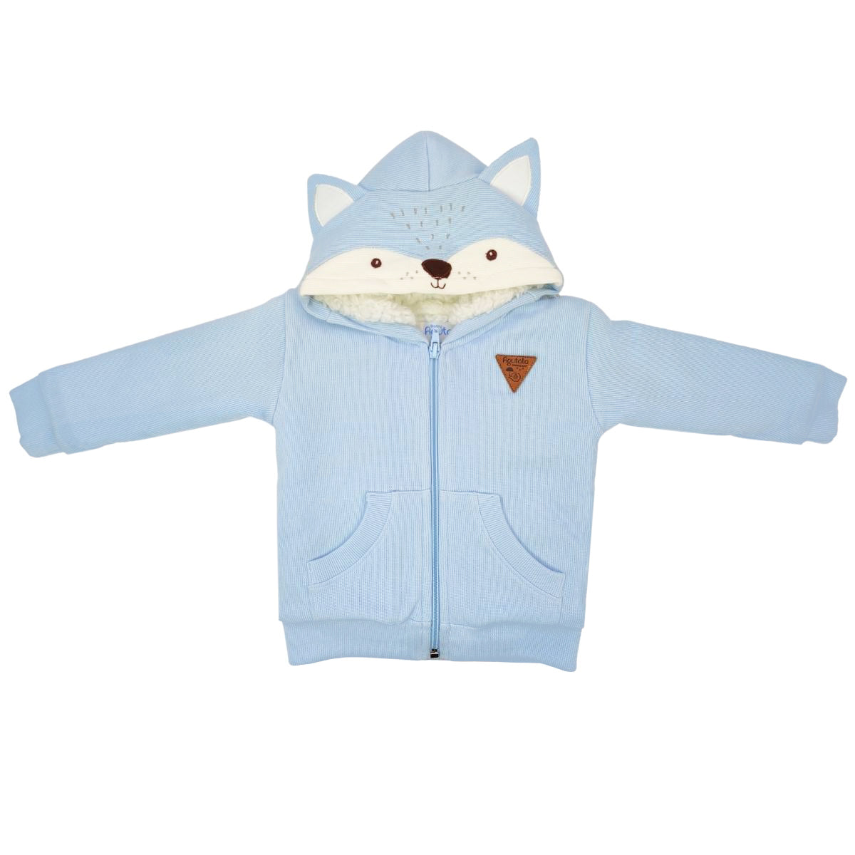 Conjunto Bebé - punto ingles - acolchado - Zorro - Celeste