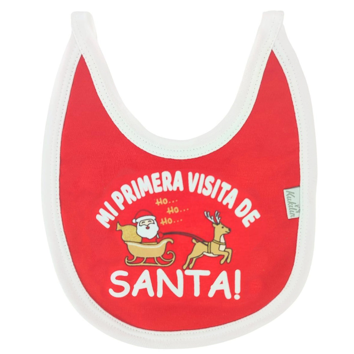 Babero Navideño - Mi primera visita de Santa Hohoho- Algodón