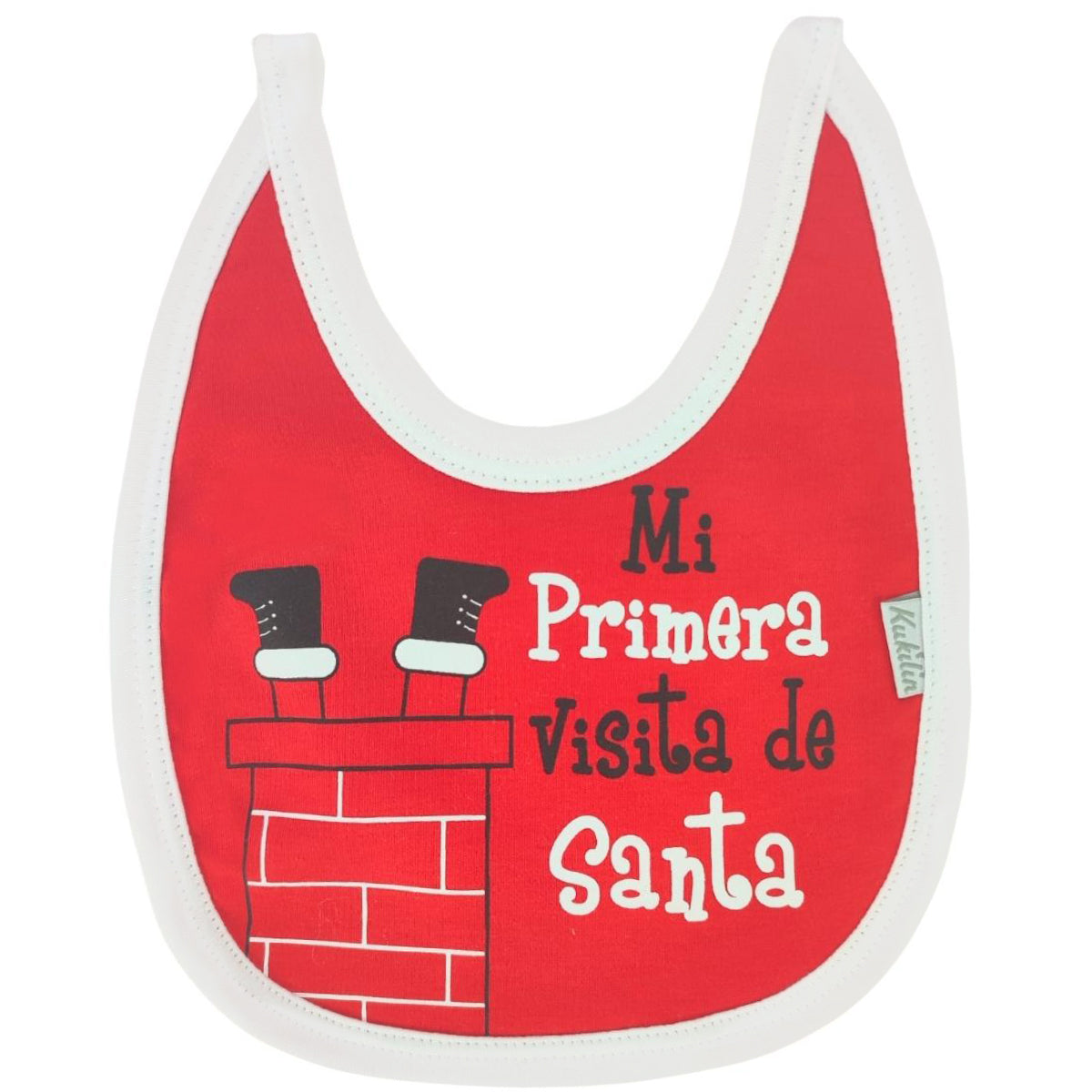 Babero Navideño - Mi primera visita de Santa - Algodón