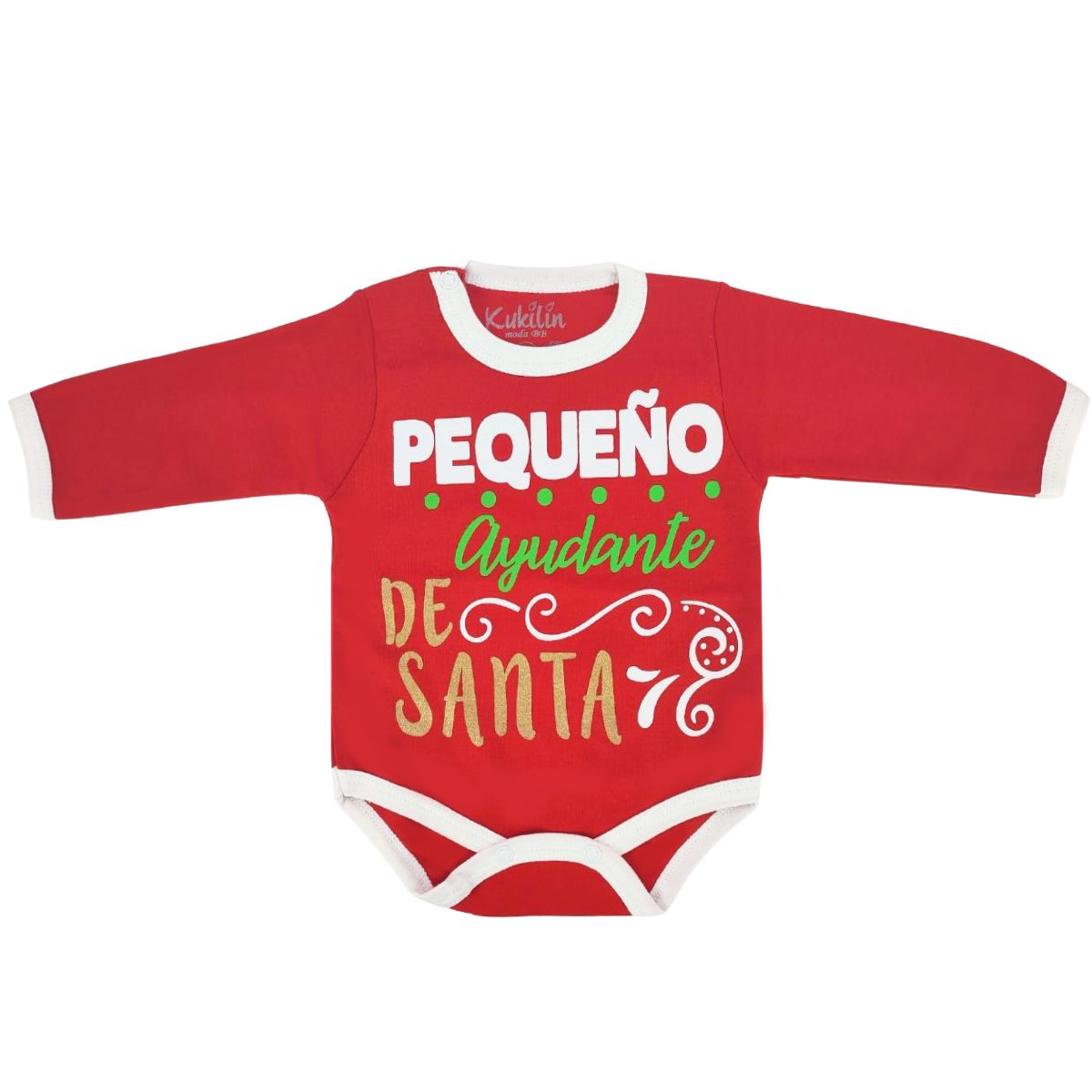 Body Navideño - Pequeño ayudante de Santa Rojo