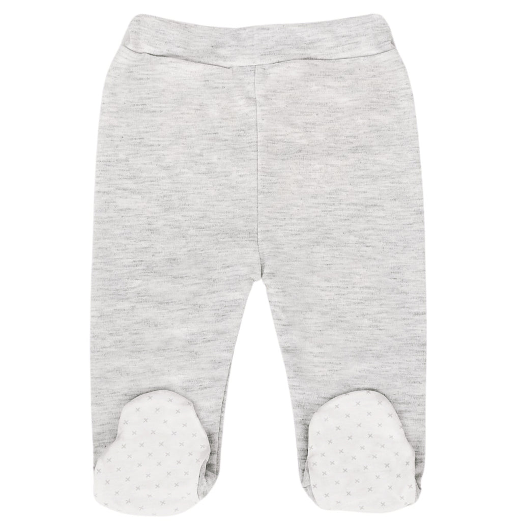 Ajuar Bebe 3 piezas Algodon - Conejos - Blanco / Gris