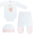 Ajuar - Set de 3 piezas Algodón - Coneja bailarina - Blanco Rosado