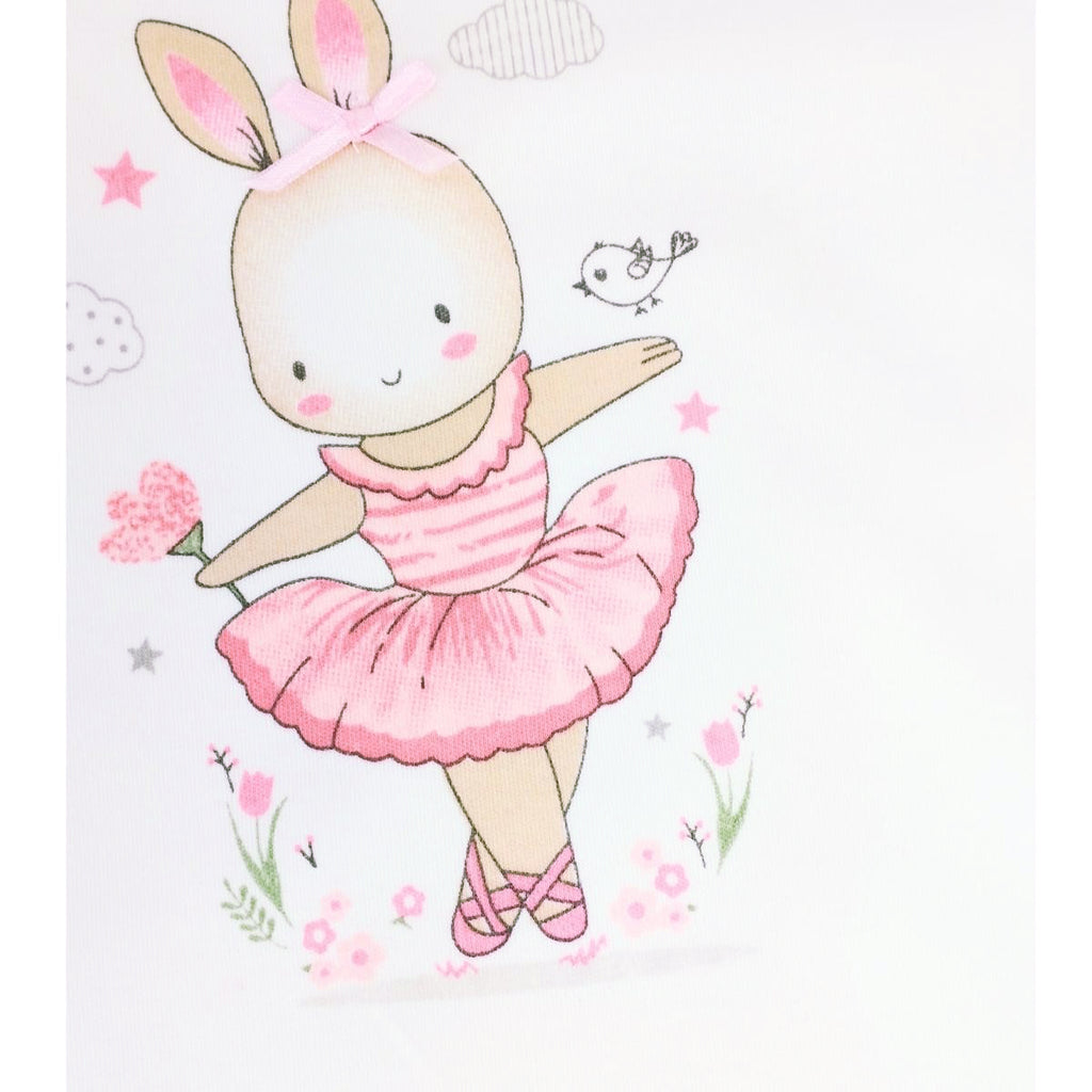 Ajuar - Set de 3 piezas Algodón - Coneja bailarina - Blanco Rosado