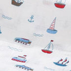 Manta Muselina Algodón - Barcos