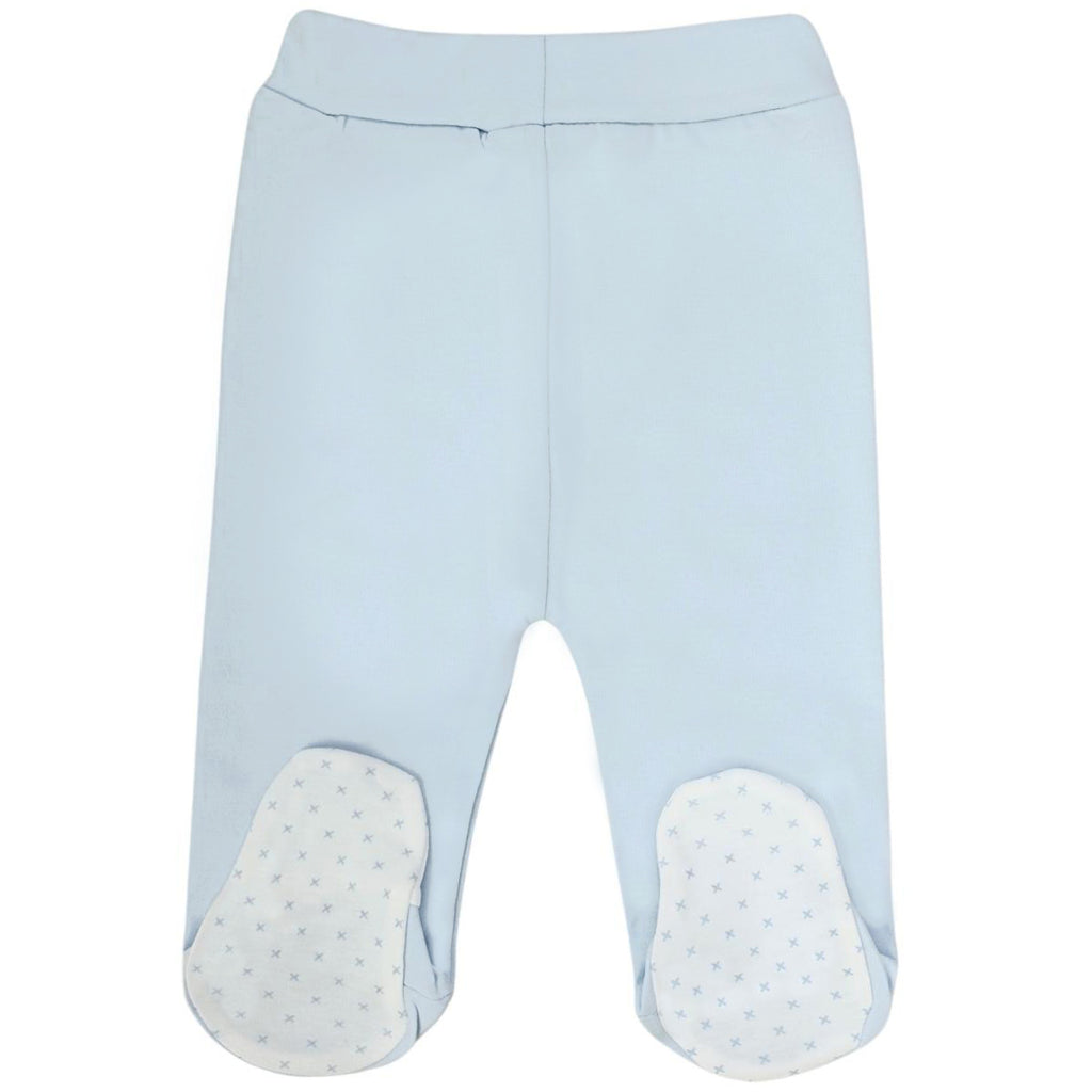 Ajuar Bebe 3 piezas Algodon - Conejos - Blanco / Celeste