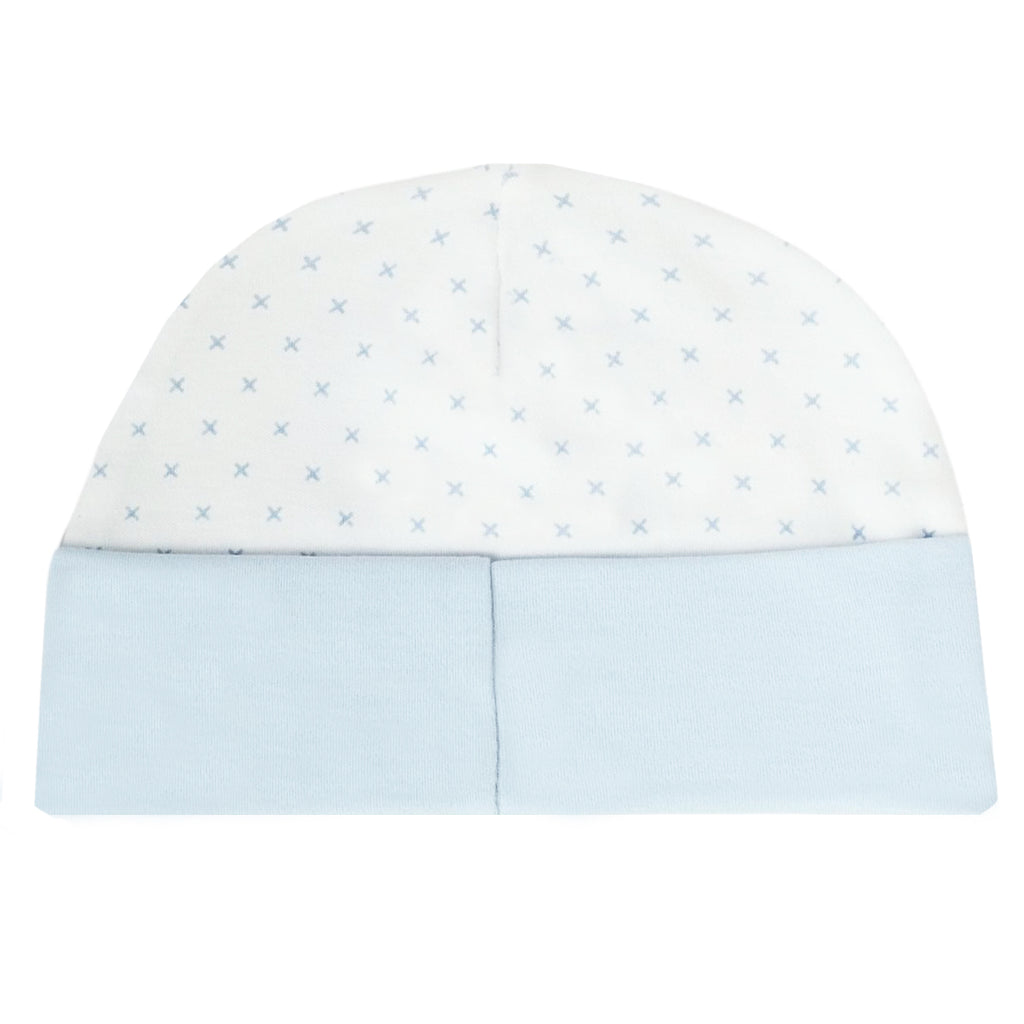 Ajuar Bebe 3 piezas Algodon - Conejos - Blanco / Celeste