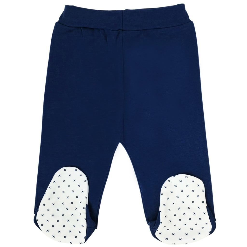 Ajuar Bebe 3 piezas Algodon - Conejos - Blanco / Marino