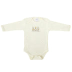 Ajuar Bebe 3 piezas Algodon - Conejos - Crema / Marron