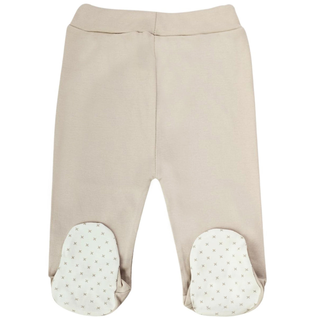 Ajuar Bebe 3 piezas Algodon - Conejos - Crema / Marron