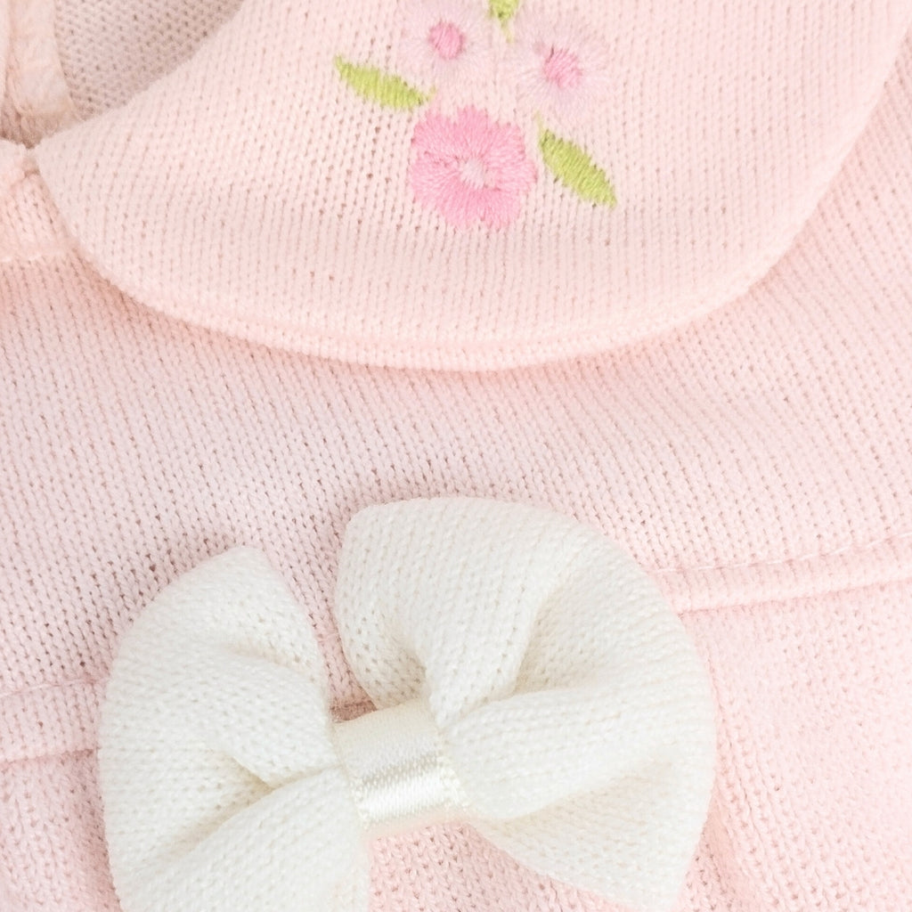 Conjunto Vestido bebé Niña - 3 piezas - Nudos - Rosado