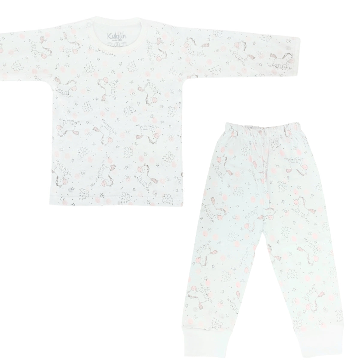 Pijama Bebe Niña - Algodon - Cielo con Caballo