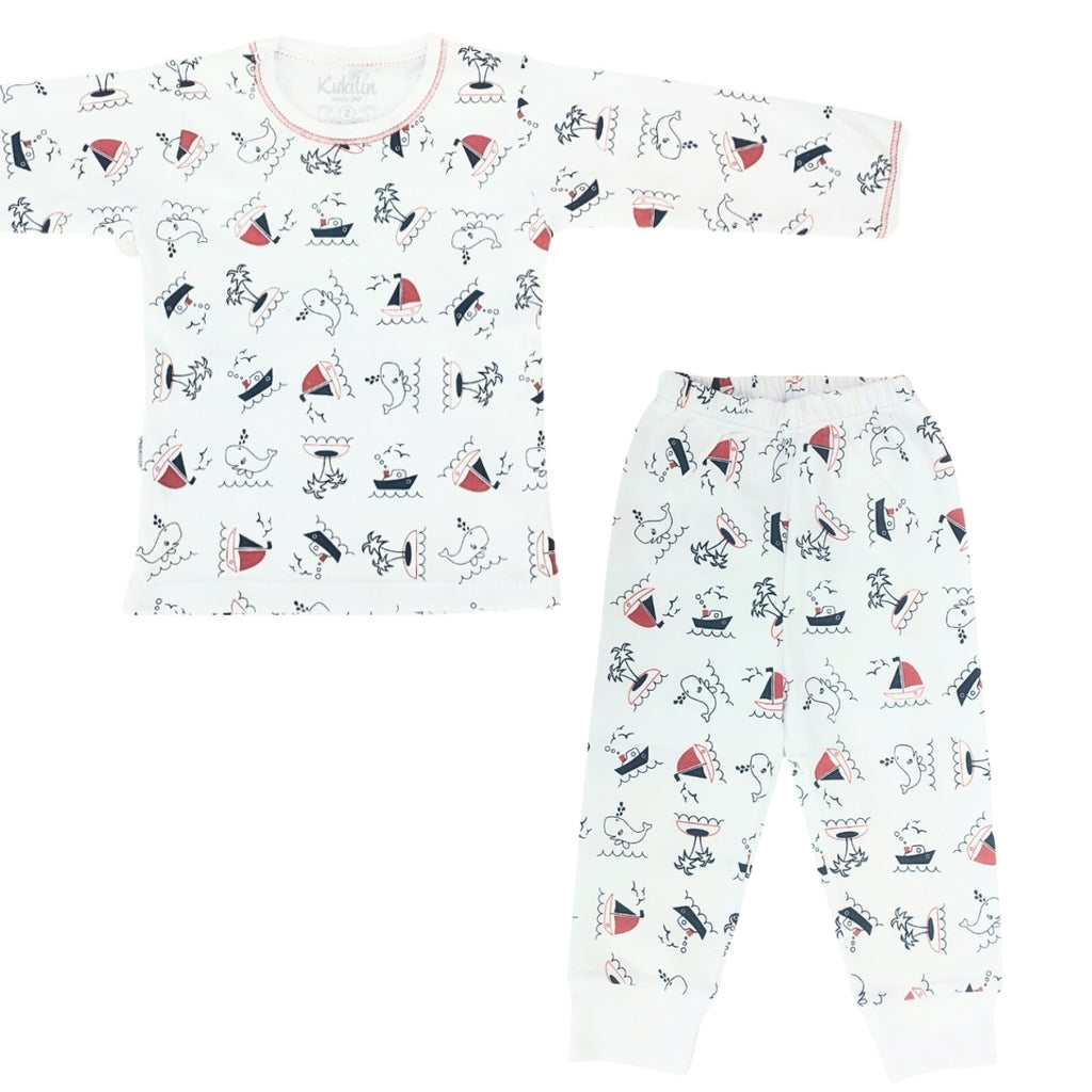 Pijama Bebe Niño - Algodon - Ballena y la Isla