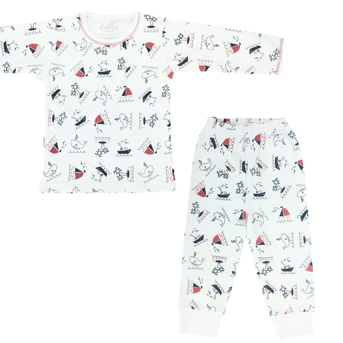 Pijama Bebe Niño - Algodon - Ballena y la Isla