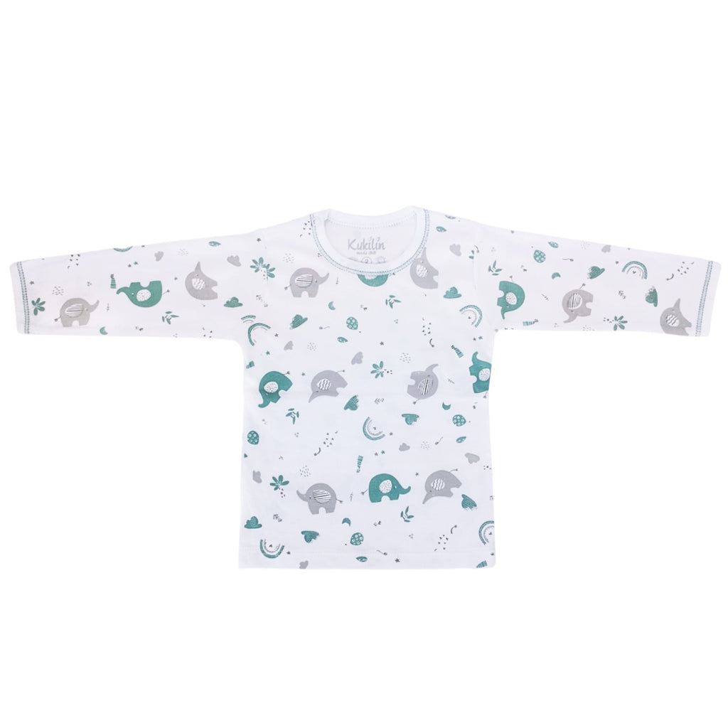 Pijama Bebé - Algodon - Elefantes verdes