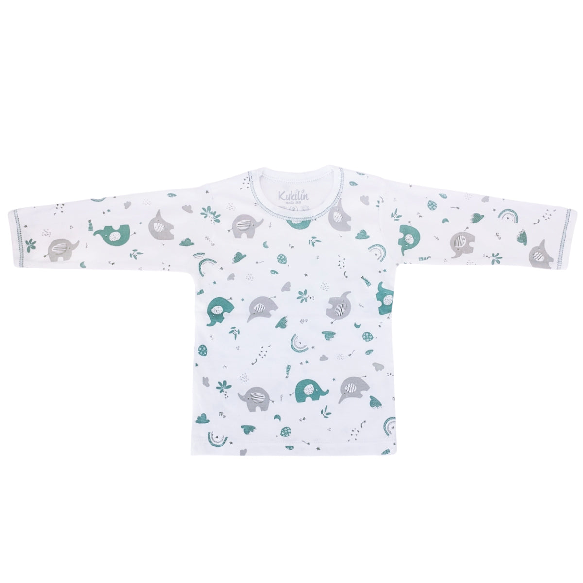 Pijama Bebé - Algodon - Elefantes verdes