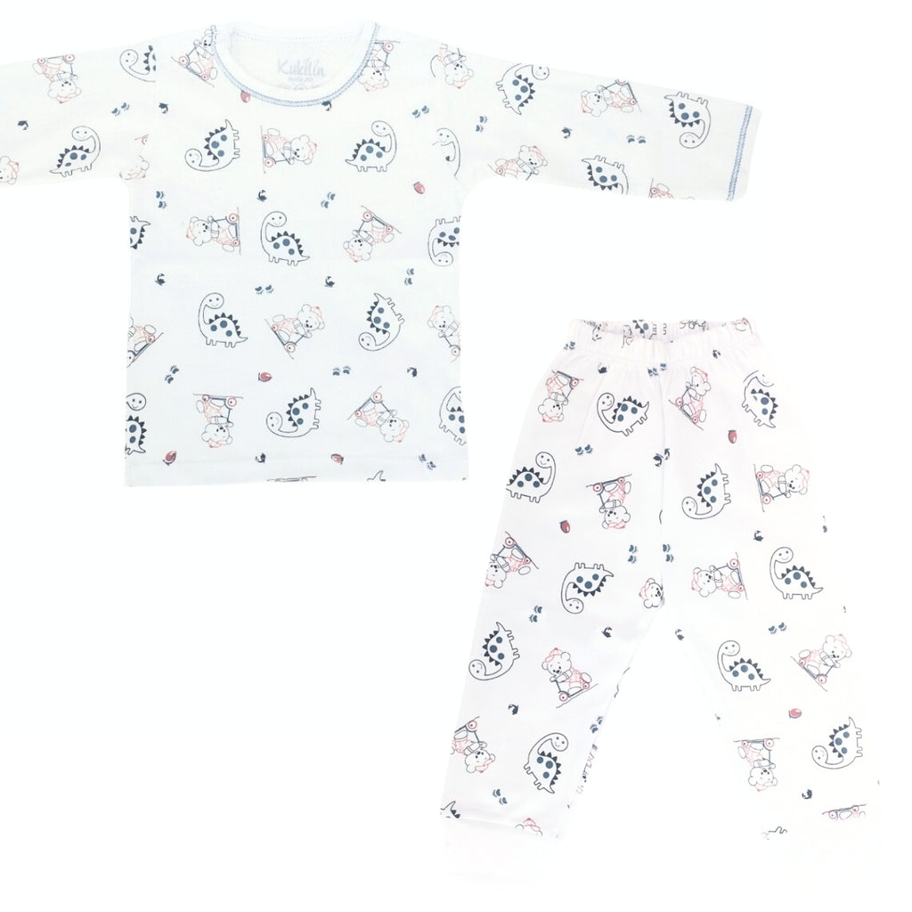Pijama Bebe Niño - Algodon - Osito & Dino