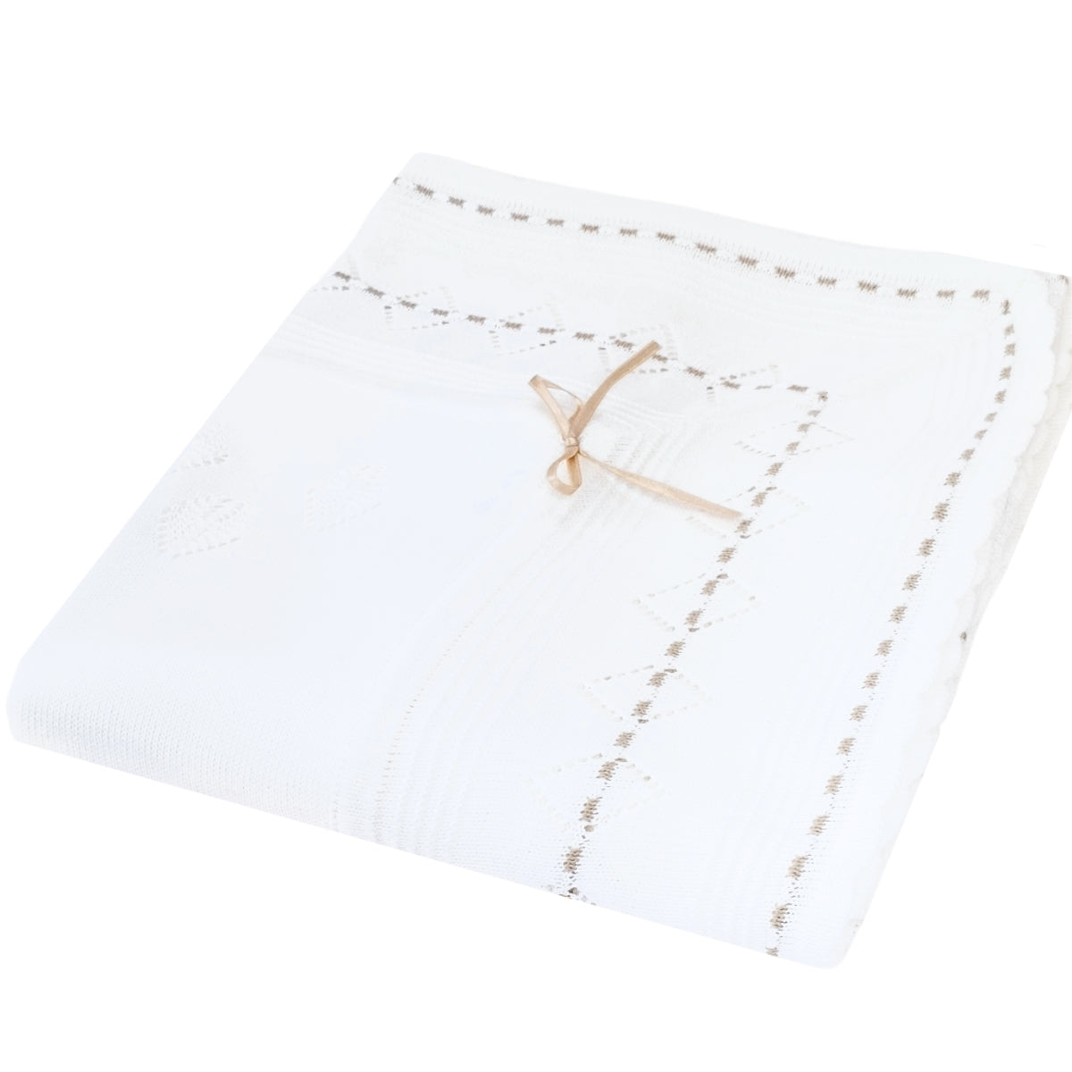 Colcha bebé Hilo Tacto con algodon - Blanco Dorado